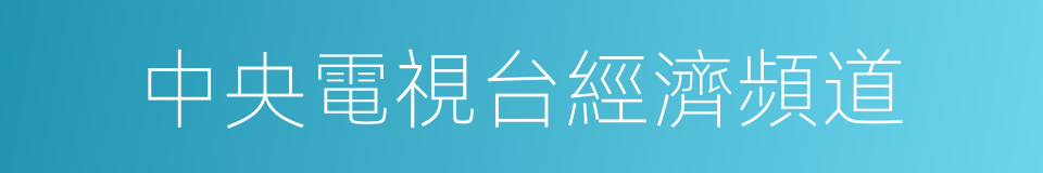 中央電視台經濟頻道的同義詞