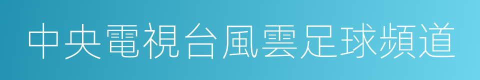 中央電視台風雲足球頻道的同義詞