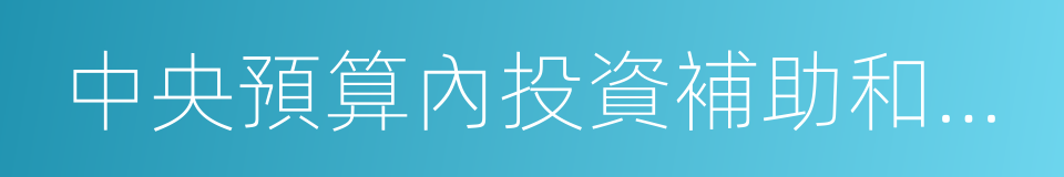 中央預算內投資補助和貼息項目管理辦法的同義詞