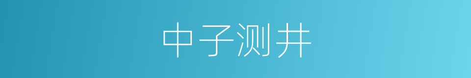 中子测井的同义词