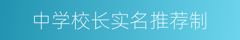 中学校长实名推荐制的同义词