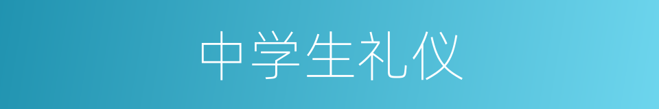 中学生礼仪的同义词