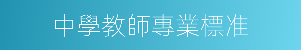 中學教師專業標准的同義詞