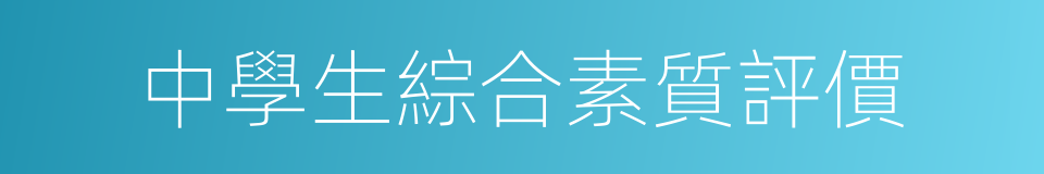 中學生綜合素質評價的同義詞