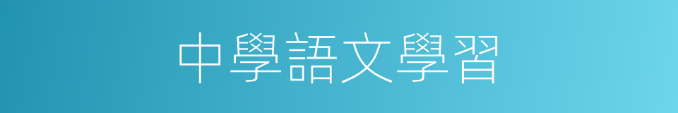 中學語文學習的同義詞