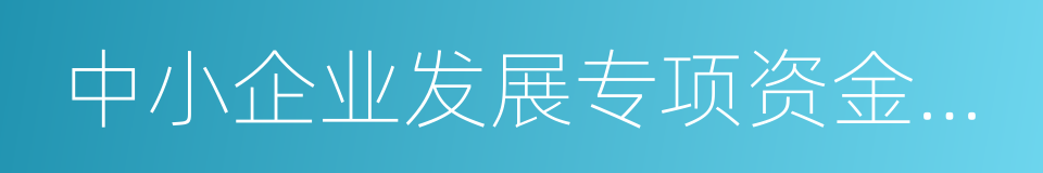 中小企业发展专项资金项目的同义词