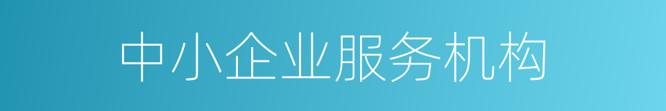 中小企业服务机构的同义词