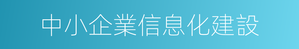 中小企業信息化建設的同義詞