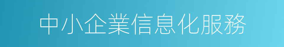 中小企業信息化服務的同義詞