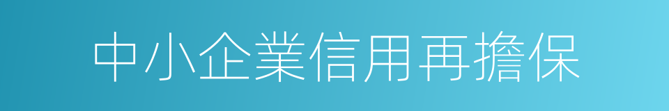 中小企業信用再擔保的同義詞