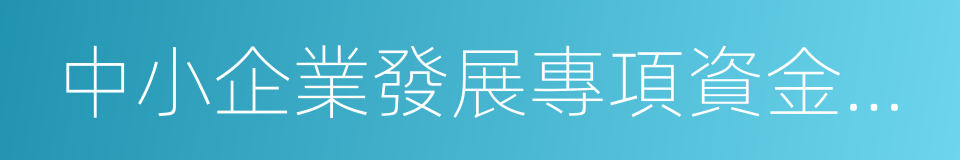 中小企業發展專項資金項目的同義詞