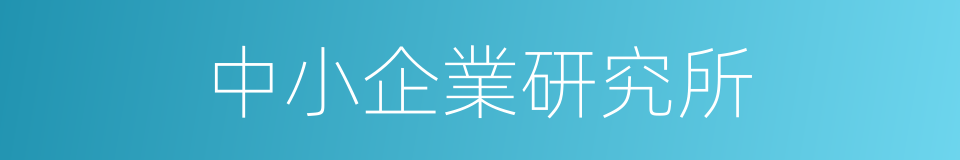 中小企業研究所的同義詞