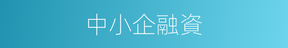 中小企融資的同義詞