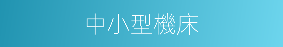 中小型機床的同義詞