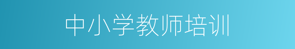 中小学教师培训的同义词