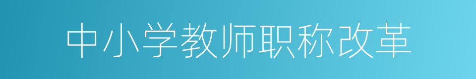 中小学教师职称改革的同义词