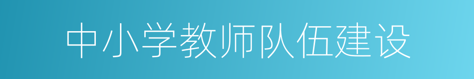 中小学教师队伍建设的同义词