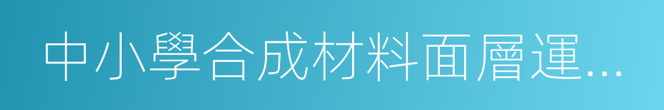 中小學合成材料面層運動場地的同義詞