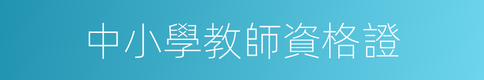 中小學教師資格證的同義詞