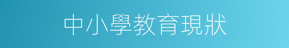 中小學教育現狀的同義詞
