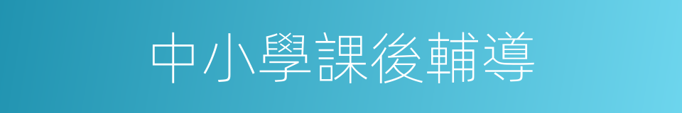 中小學課後輔導的同義詞
