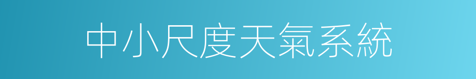 中小尺度天氣系統的同義詞