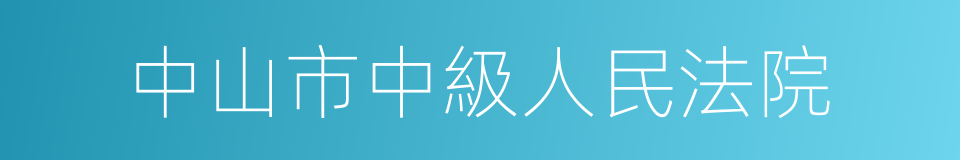 中山市中級人民法院的同義詞