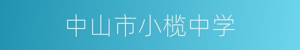 中山市小榄中学的同义词