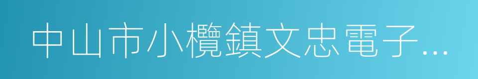 中山市小欖鎮文忠電子設備有限公司的同義詞