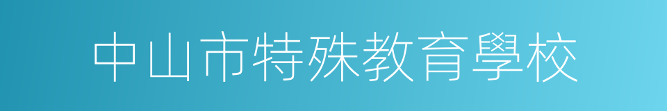 中山市特殊教育學校的同義詞