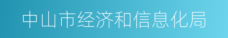 中山市经济和信息化局的同义词