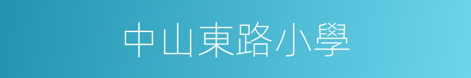 中山東路小學的同義詞