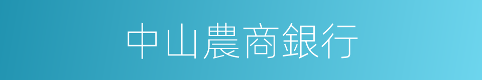 中山農商銀行的同義詞