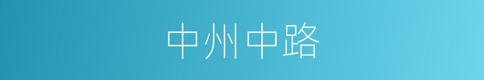 中州中路的同义词