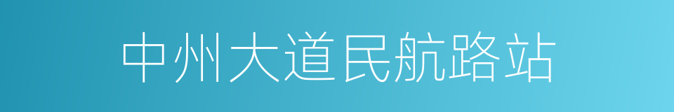 中州大道民航路站的同义词