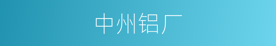 中州铝厂的同义词