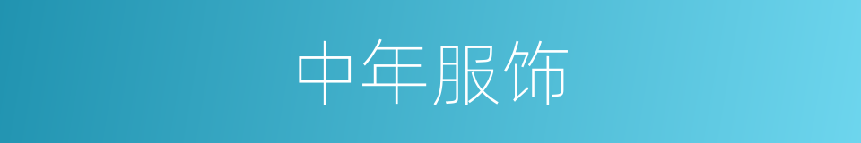 中年服饰的同义词