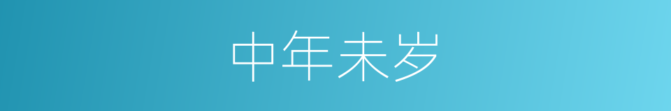 中年未岁的意思