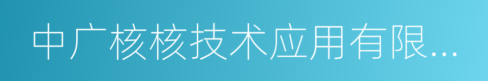 中广核核技术应用有限公司的同义词