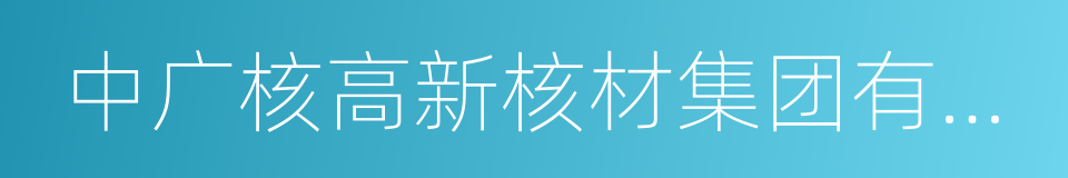 中广核高新核材集团有限公司的同义词