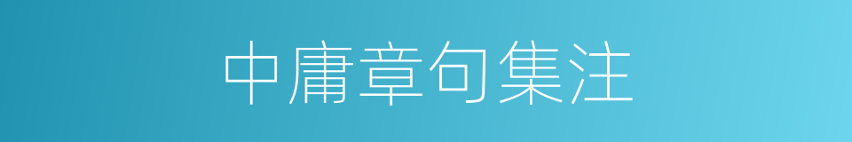中庸章句集注的同义词