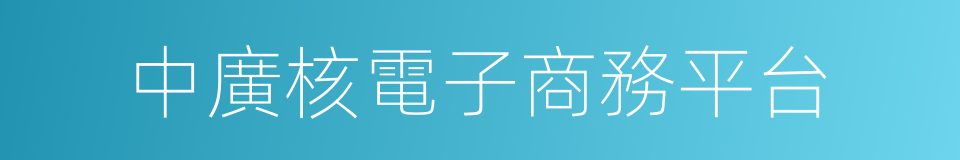 中廣核電子商務平台的同義詞