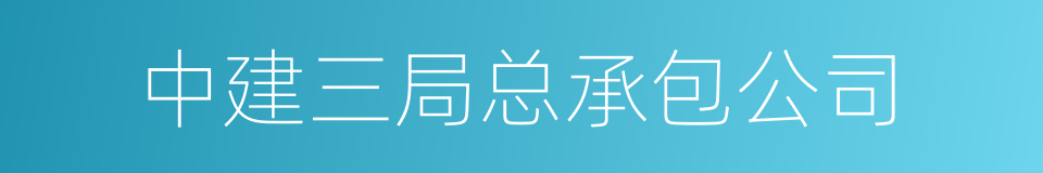 中建三局总承包公司的同义词