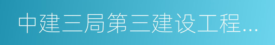 中建三局第三建设工程有限责任公司的同义词