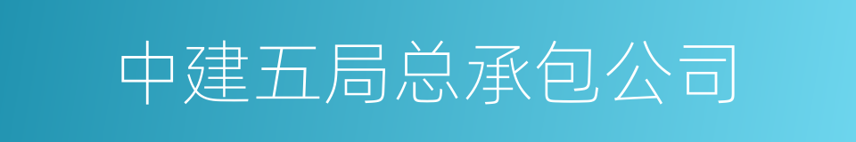 中建五局总承包公司的同义词