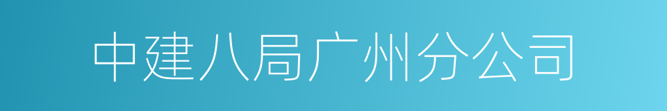 中建八局广州分公司的同义词