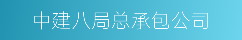 中建八局总承包公司的同义词