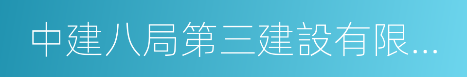 中建八局第三建設有限公司的同義詞