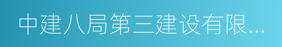 中建八局第三建设有限公司的同义词