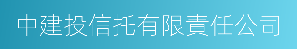 中建投信托有限責任公司的同義詞